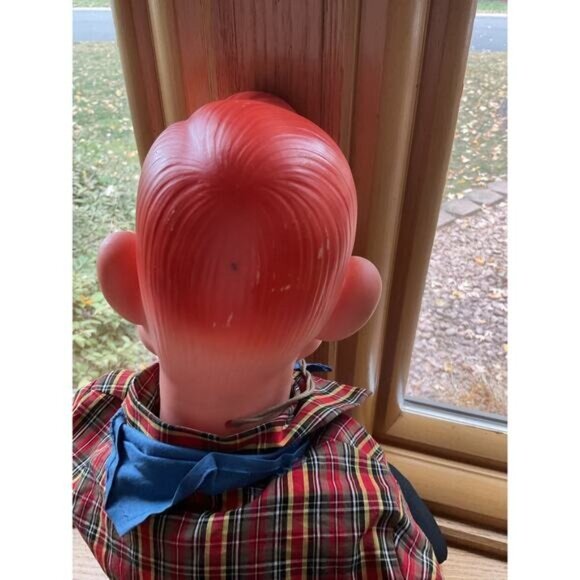 Vintage Howdy Doody Ventriloquist Doll With Blue Pants & Plaid Shirt - Picture 6 of 8